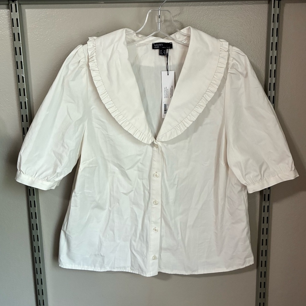 Nobody's Child White Emmy Blouse NWT